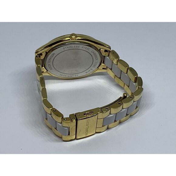 Michael Kors MK4295 Women's Two Tone Analog White Dial Quartz Wrist Watch GE188 - Picture 10 of 11